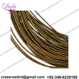 Gimp Wire Stiff Wire French Copper Jaseron wire zardosi embroidery Wire in Antique Gold Colour