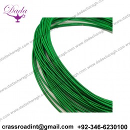 Stiff French Wire, 1-1.25 mm diameter, Green Color