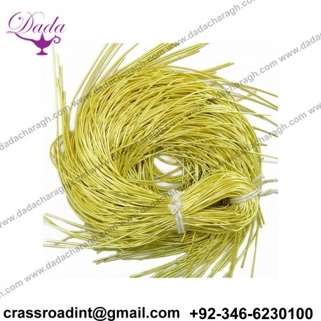 Bullion Wire, French Wire, Metallic French Wire,  french coil, Smooth Purl, Bullion Thread, Purl wire in Lime Yellow