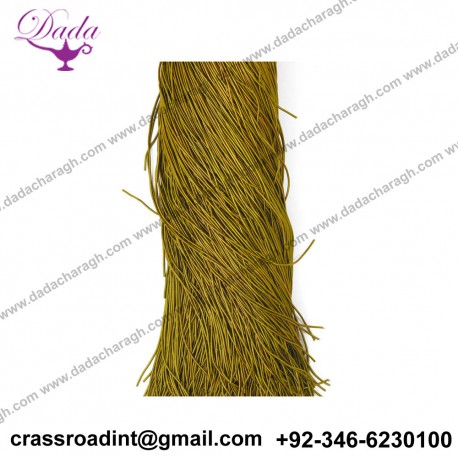 French Metallic Gimp Copper Bullion Wire Wire For Embroidery Work - Olive Green in color