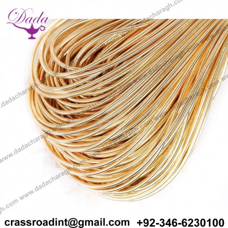 Light Cream Gold Round Smooth Copper Hand Embroidery French Fine Metallic Wire Goldwork Bullion Luneville Tambour