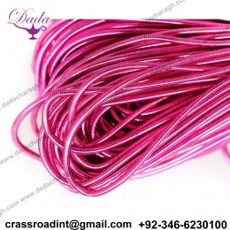 Pink Round Smooth Copper Hand Embroidery French Fine Metallic Wire Goldwork Bullion Luneville Tambour Indian