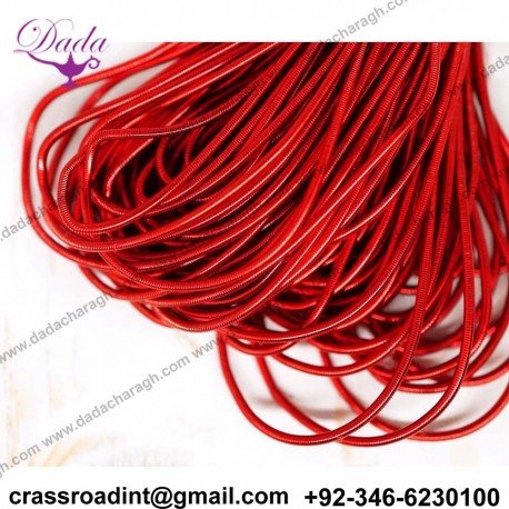 Scarlet Red Round Smooth Copper Hand Embroidery French Fine Metallic Wire Goldwork Bullion Indian Gimp Dabka Purl