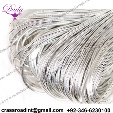 Silver Round Smooth Copper Hand Embroidery French Fine Metallic Wire Goldwork Bullion Luneville Tambour Indian