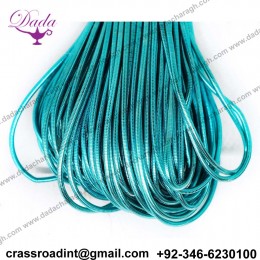 Turquoise Blue Round Smooth Copper Hand Embroidery French Fine Metallic Wire Goldwork Bullion  Indian