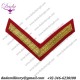 Army Chevron Lance Corporal Chevron, 1 Bar Rank Badges, Mess Dress, Army, Gold on Red