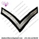 Army Chevron Lance Corporal Chevrons - Silver on Black