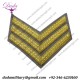 Army Grade Insignia Sergeant Chevron, Intelligence Corps, Glebe Grey, Gold, Mess Dress, 3 Bar, Sgt