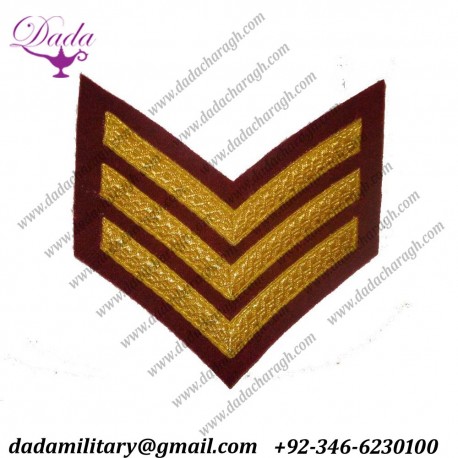 British Army ranks Sergeant Chevron, Medical Cherry, Mess Dress, Rank, Bar, 3 Bar, Army, Military