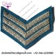British Army ranks Sergeant Silver On QOY Blue Rank Chevron