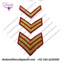 Military Chevron Gold AND Red Mess Dress Chevrons, LCpl Lance, Cpl Corporal, Sgt Sergeant, Badge