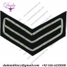 Military Chevron Hon Artillery Coy Blue Tunic Rank Chevrons - 2 Bars Silver Outline Blue Bullion wire-embroidered