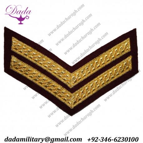 Military Insignia Corporal Chevron No.1 - Gold on Para Maro