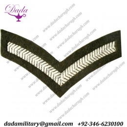 Military Rank Insignia Lance Corporal Khaki Worsted Rank Chevron