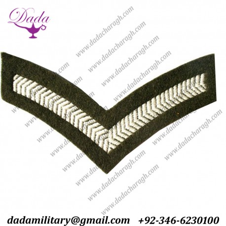 Military Rank Insignia Lance Corporal Khaki Worsted Rank Chevron