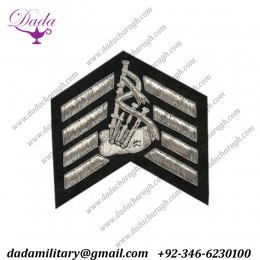 Military Rank Insignia major stripes badge bagpipe