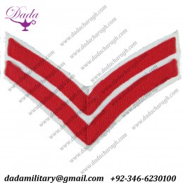 QARNNS Good Conduct Chevrons - Red On White (2 Bar - 8 Years) Embroidered Naval Branch, rank or miscellaneous