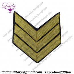 Sergeant Rank Stripes Gold On Dark Blue  Air Force Rank Badge