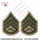 U.S. MARINE CORPS CHEVRON STAFF SERGEANT - GREEN EMBROIDERED ON KHAKI, FEMALE