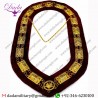 MASONIC REGALIA SHRINER SPHINX DRESS GOLDEN METAL CHAIN COLLAR MAROON VELVET DMR