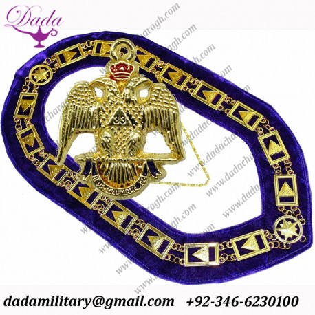 33 Degree PURPLE Backing Regalia Royal Blue Gold Metal