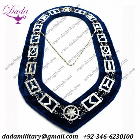 MASONIC REGALIA MASTER MASON BLUE HOUSE LODGE BLUE BACKING COLLAR