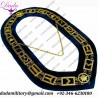 Masonic Regalia Master Mason GOLD PLATED Chain Collar BLUE Backing