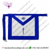 Tyler Blue Lodge Master White Leather Square Mason Masonic Apron
