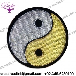 bullion brooch Supplier Custom Hand Embroidery India Bullion Silk Patch Metallic Wire Clothing Horse Badge