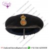 Blues & Royals Officers  Embroidered Badge Blue Beret &  Army Military Silk Lined