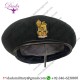 Hand Embroidery Staff Officer Commando Green Beret & Badge, Military Leather Band & Small Crown