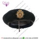 Military Leather Band & Small Crown Commando Green Beret & Rlc Officer Badge,