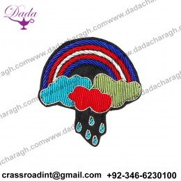 Bullion wire brooch Brest pin hand embroidery brooch badges Bullion wire fashion jacket Indian China embroidered patches