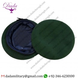 Silk Lined, Small Crown, Wool Agc Green Beret, Adjutant, Army, Military