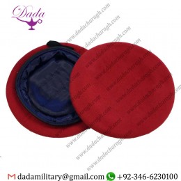 Wool Red Beret, Rmp, Army, Royal Military Police, Silk Lined, Small Crown 