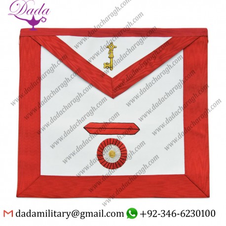 7th Degree Scottish Rite Masonic Apron - Red & White