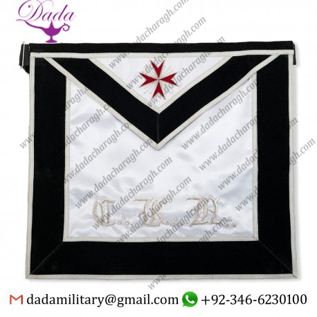 30th Degree Scottish Rite Masonic Apron - Black & White