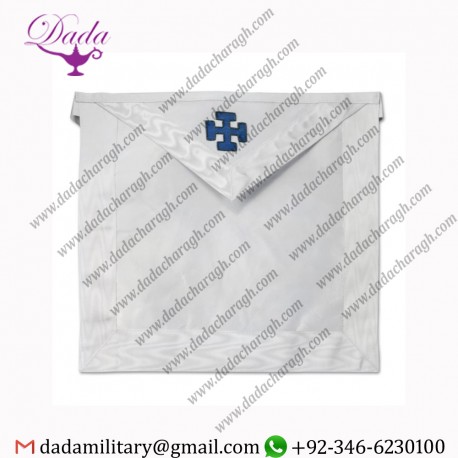 31st Degree with Blue Cross Scottish Rite Masonic Apron - White
