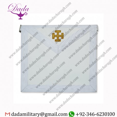 31st Degree with Gold Cross Scottish Rite Masonic Apron - White