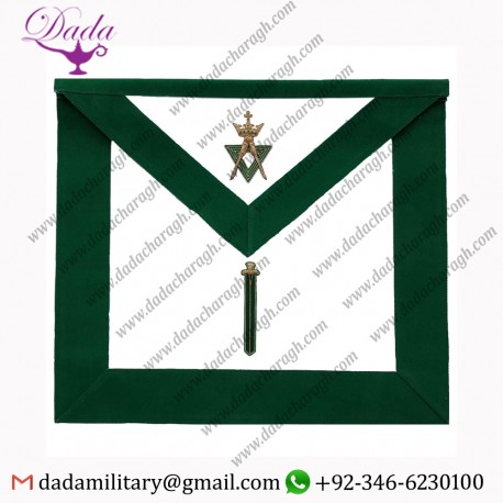 Allied Masonic Degree AMD Hand Embroidered Officer Apron - Sentinel