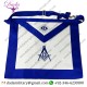 Blue Lodge Master Mason Masonic White freemason Square Compass Leather With Blue Ribbon Borders Apron