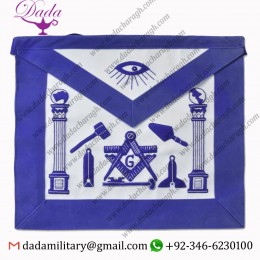 Bullion wire embroidery leather bag masonic apron