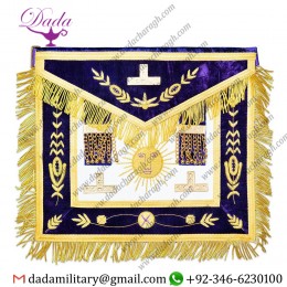 Cryptic Council Fringed Masonic Apron - Purple & Gold
