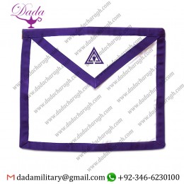 Cryptic Council Purple Duck Cotton Cloth Masonic Apron - Purple & White