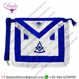 Customized Masonic Past Master White Synthetic Leather White Tassel Masonic Apron