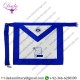 Customized Orator Officer Apron White Synthetic Leather Blue Ribbon Border Masonic Apron