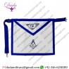 Embroidered Blue Lodge Master White Leather Square Masonic Apron