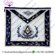 Funeral Past Master with Embroidered Border Masonic Apron - Blue & White