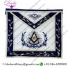 Funeral Past Master with Embroidered Border Masonic Apron - Blue & White
