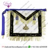Gold Fringe White Leather Square Blue Lodge Past Master Masonic Apron